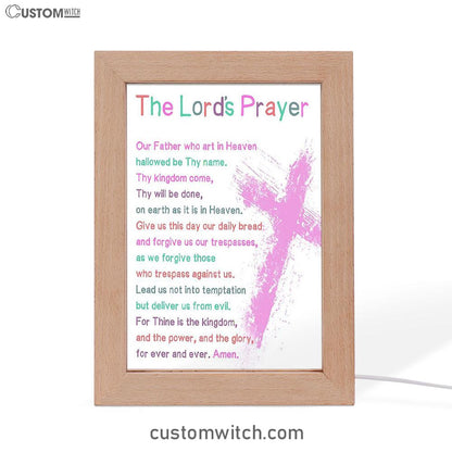 The Lords Prayer Bible Verse Art - Christian Gifts For Toddler Or Baby Boys Bedroom - Christian Night Light Decor