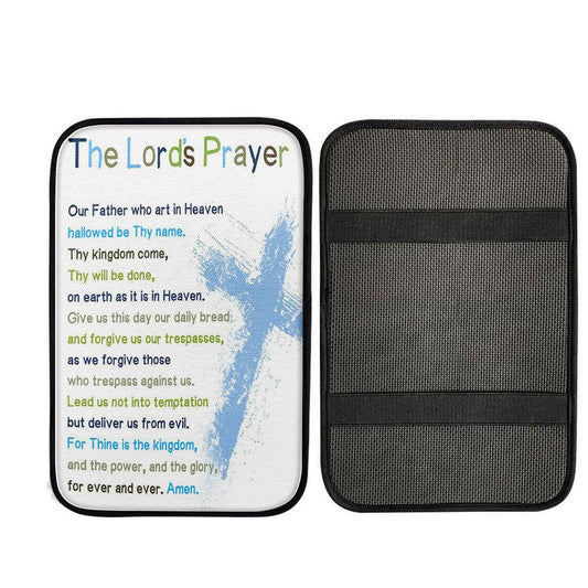 The Lords Prayer Bible Verse Car Armrest Pad - Christian Daughter Gifts, Christ Car Interior Accessories