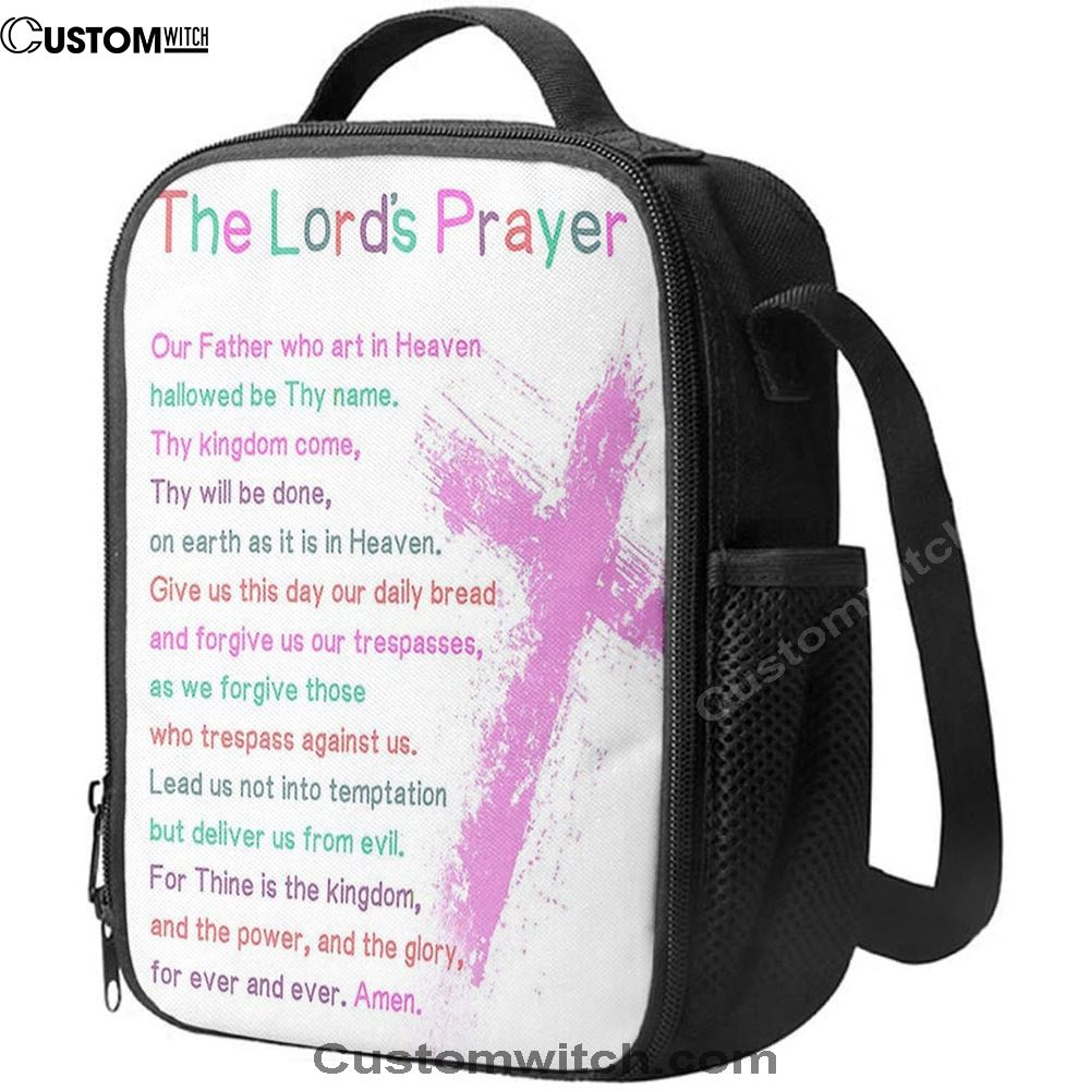 The Lords Prayer Bible Verse Lunch Bag For Men And Women - Christian Gifts For Toddler Or Baby Boys, Spiritual Christian Lunch Box For School, Work