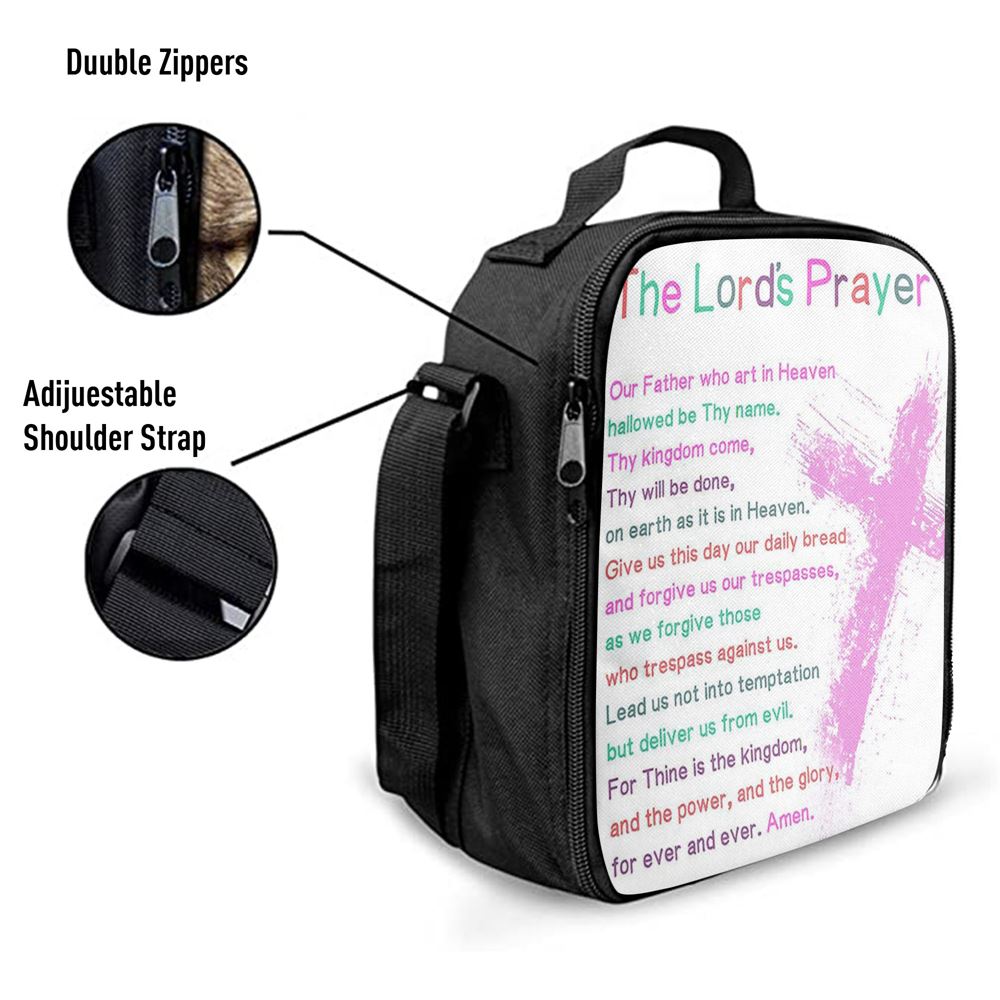 The Lords Prayer Bible Verse Lunch Bag For Men And Women - Christian Gifts For Toddler Or Baby Boys, Spiritual Christian Lunch Box For School, Work