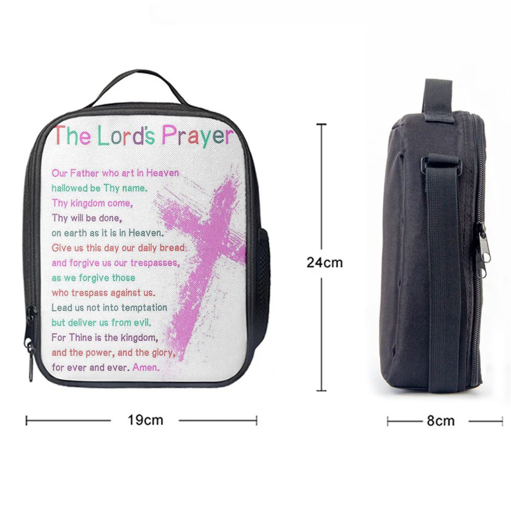 The Lords Prayer Bible Verse Lunch Bag For Men And Women - Christian Gifts For Toddler Or Baby Boys, Spiritual Christian Lunch Box For School, Work