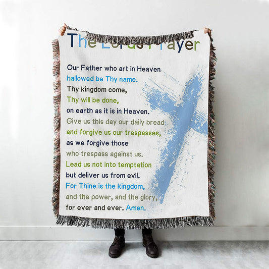The Lords Prayer Bible Verse Throw Blanket - Christian Daughter Gifts - Christian Woven Throw Blanket Decor