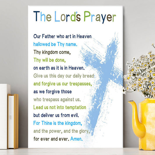 The Lords Prayer Bible Verse Wall Art - Christian Daughter Gifts - Christian Canvas Wall Art Decor