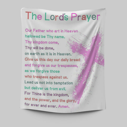 The Lords Prayer Bible Verse Wall Art - Christian Gifts For Toddler Or Baby Boys Bedroom - Christian Tapestries Wall Art Decor