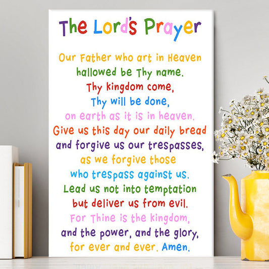 The Lords Prayer Canvas Wall Art - Christian Canvas Wall Art Decor