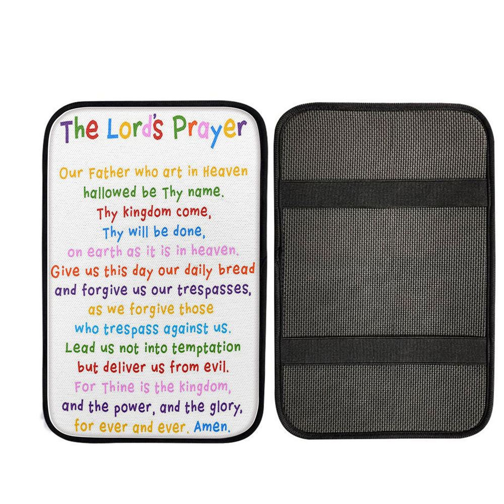 The Lords Prayer Car Center Console Cover, Bible Verse Car Interior Accessories