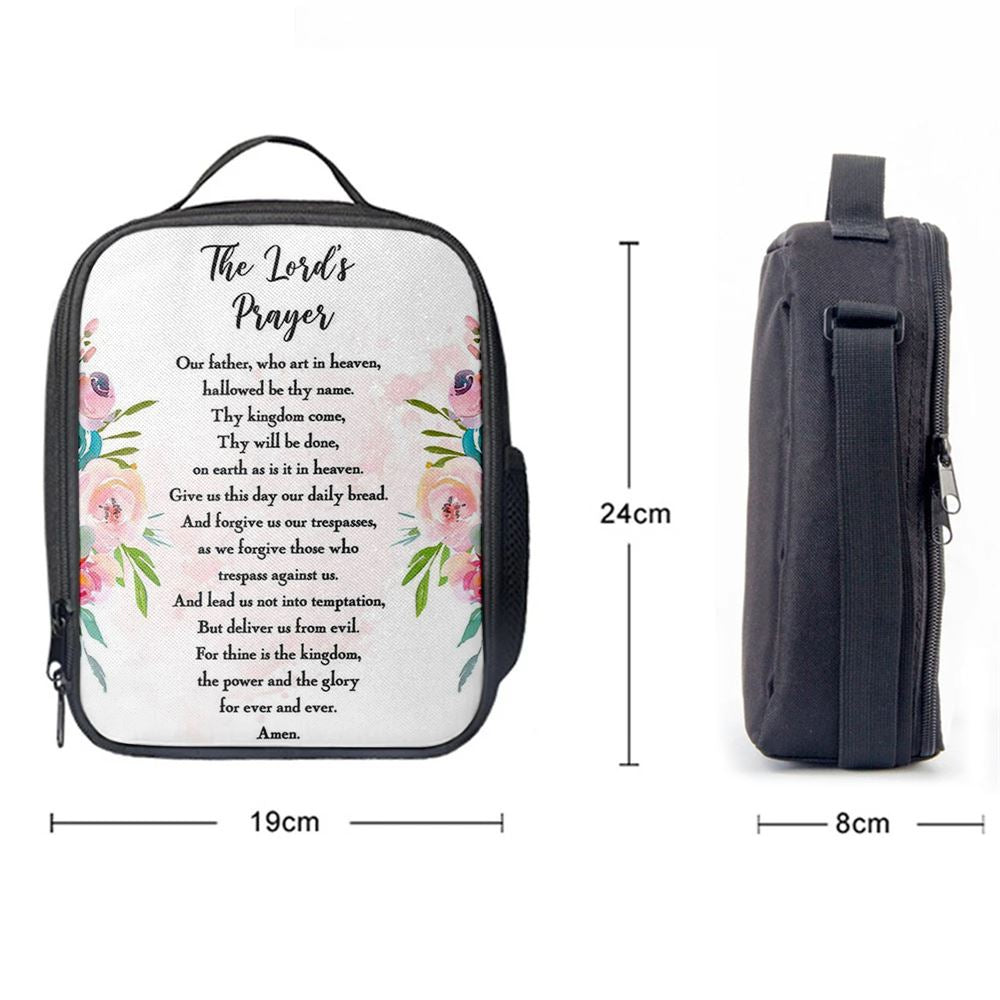 The Lords Prayer Lunch Bag For Men And Women - Gift For Women, Pastor, Spiritual Christian Lunch Box For School, Work