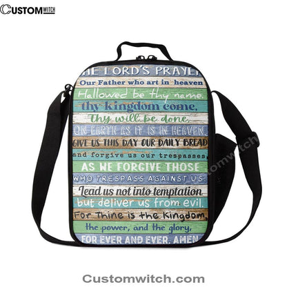The Lords Prayer Lunch Bag For Men And Women - Rustic Religious Lunch Bag, Spiritual Christian Lunch Box For School, Work