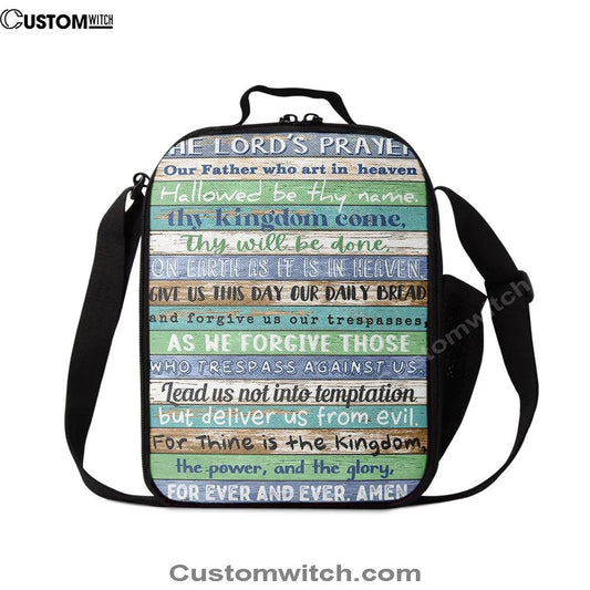 The Lords Prayer Lunch Bag For Men And Women - Rustic Religious Lunch Bag, Spiritual Christian Lunch Box For School, Work