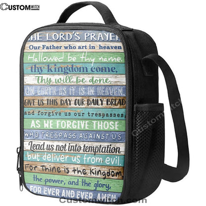 The Lords Prayer Lunch Bag For Men And Women - Rustic Religious Lunch Bag, Spiritual Christian Lunch Box For School, Work