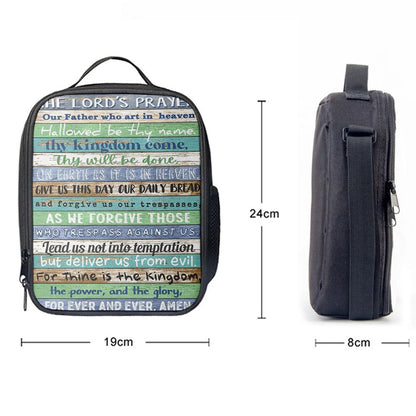 The Lords Prayer Lunch Bag For Men And Women - Rustic Religious Lunch Bag, Spiritual Christian Lunch Box For School, Work