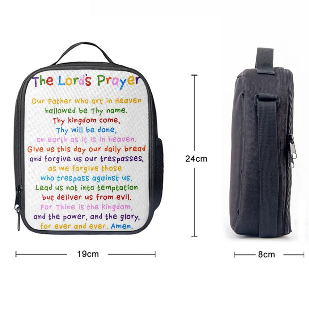 The Lords Prayer Lunch Bag For Men And Women, Spiritual Christian Lunch Box For School, Work