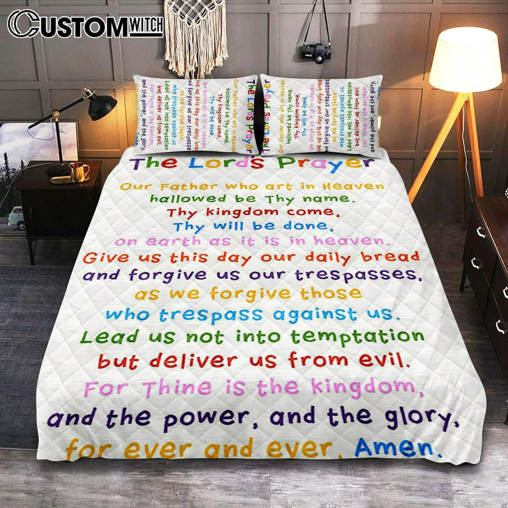The Lords Prayer Quilt Bedding Set Bedroom - Christian Quilt Bedding Set Bedroom Decor