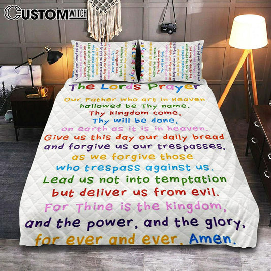 The Lords Prayer Quilt Bedding Set Bedroom - Christian Quilt Bedding Set Bedroom Decor