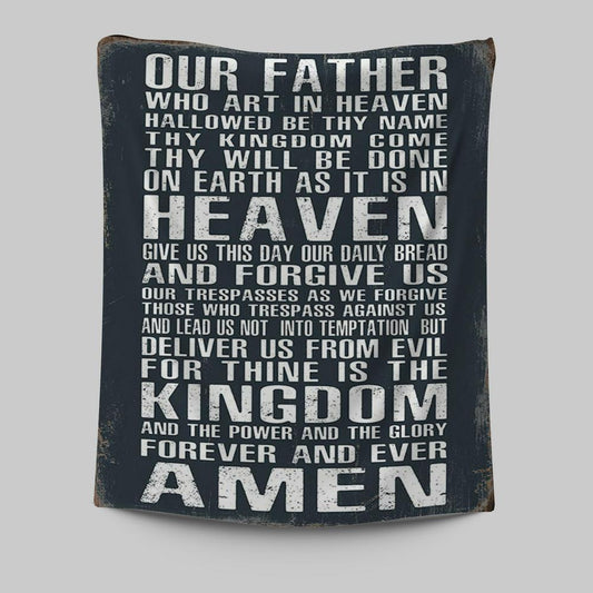 The Lords Prayer Wall Art - Our Father Who Art In Heaven - Christian Tapestries Wall Art Decor