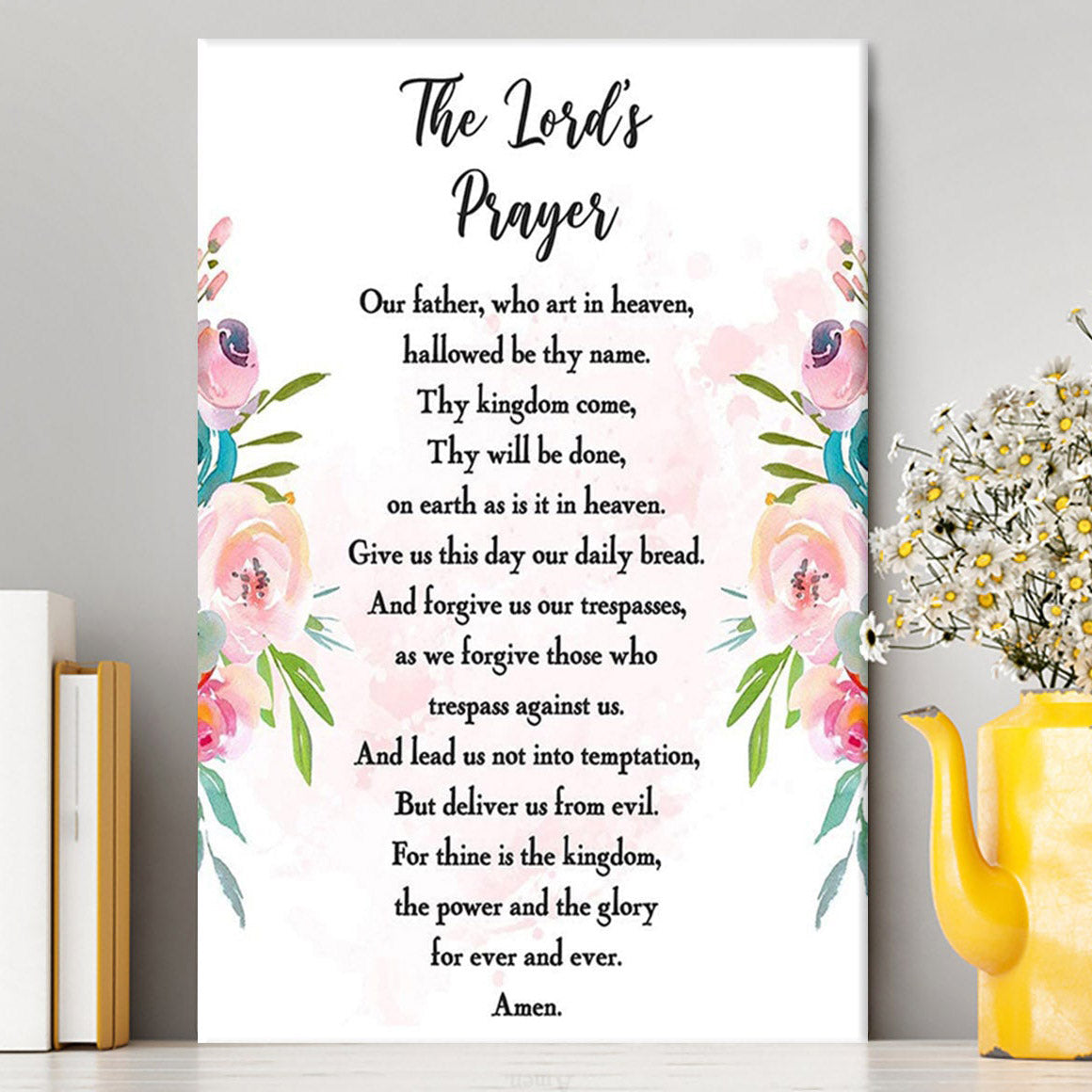 The Lords Prayer Wall Decor - Bible Verse Wall Art - Gift For Women, Pastor