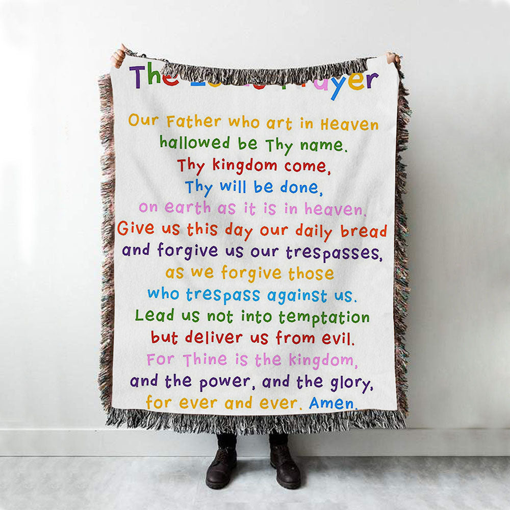 The Lords Prayer Woven Throw Blanket - Christian Woven Throw Blanket Decor