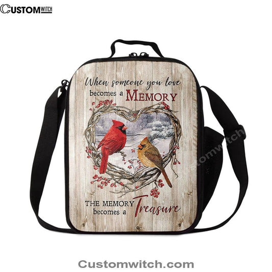 The Memory Becomes A Treasure Heart Of Thorn Red Cardinal Lunch Bag For Men And Women, Spiritual Christian Lunch Box For School, Work