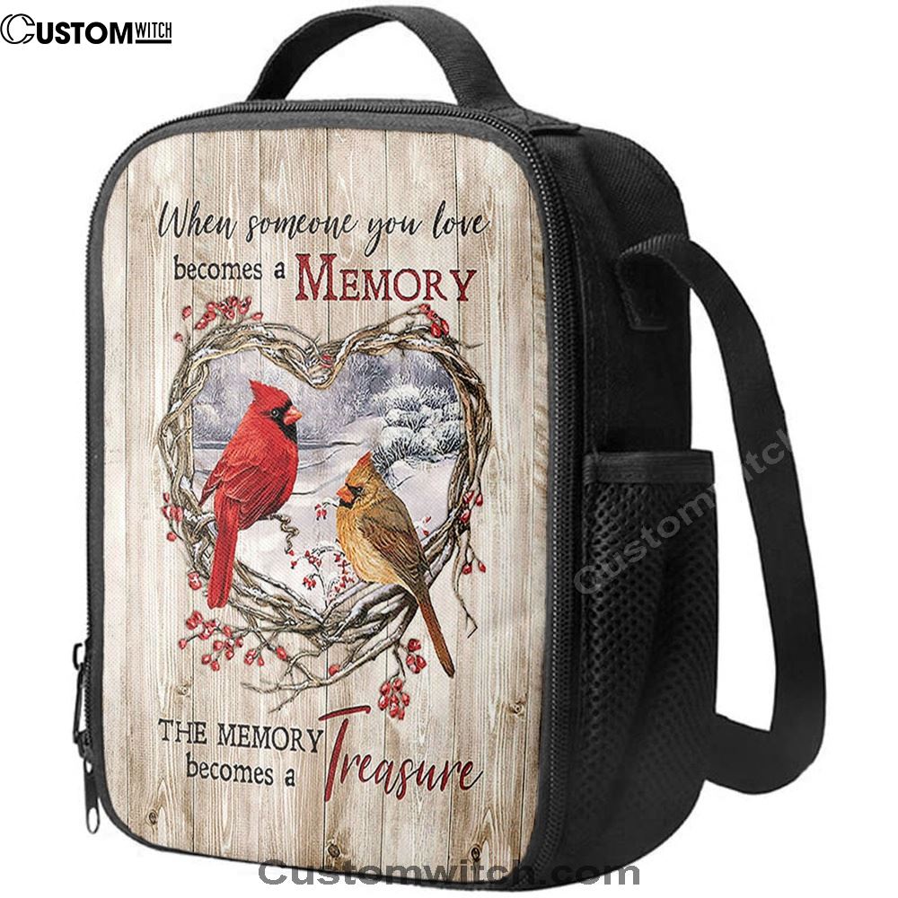 The Memory Becomes A Treasure Heart Of Thorn Red Cardinal Lunch Bag For Men And Women, Spiritual Christian Lunch Box For School, Work