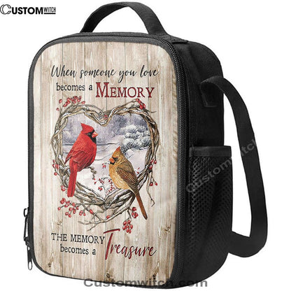 The Memory Becomes A Treasure Heart Of Thorn Red Cardinal Lunch Bag For Men And Women, Spiritual Christian Lunch Box For School, Work