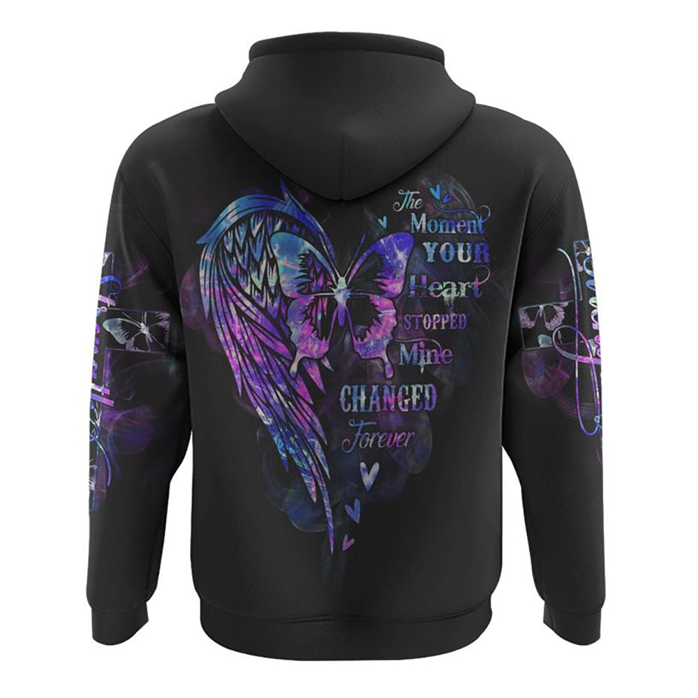 The Moment Your Heart Stopped Mine Changed Forever All Over Print 3D Hoodie, Christian Hoodie, Christian Sweatshirt, Bible Verse Shirt