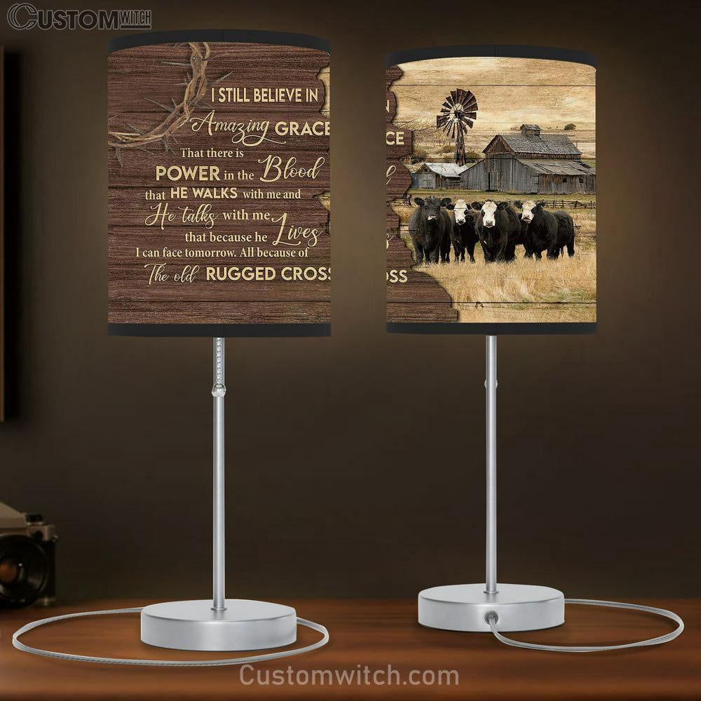 The Old Rugged Cross Aberdeen Angus Table Lamb Gift - Bible Verse Table Lamb - Religious Bedroom Decor