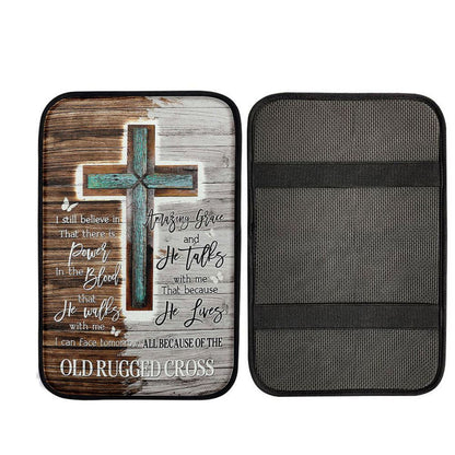 The Old Rugged Cross Car Center Console Cover, Religious Car Interior Accessories
