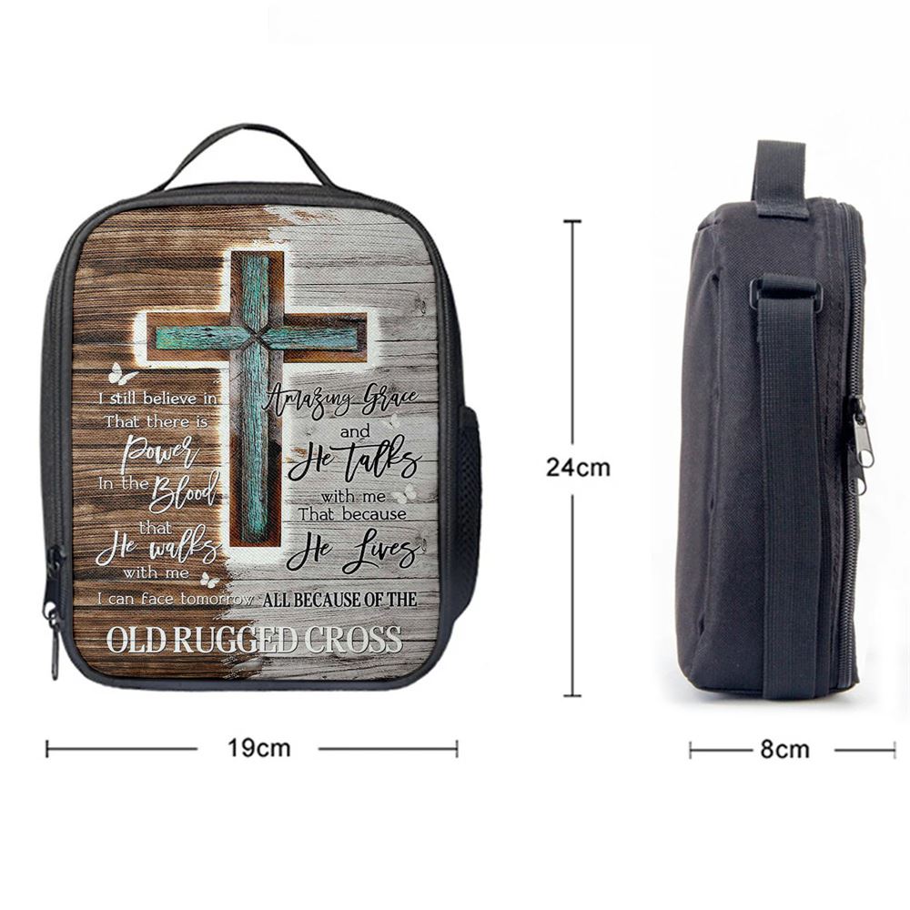 The Old Rugged Cross Lunch Bag For Men And Women, Spiritual Christian Lunch Box For School, Work