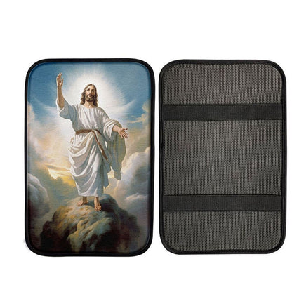 The Picture Of Jesus Creation Car Center Console Cover, Bible Verse Car Interior Accessories