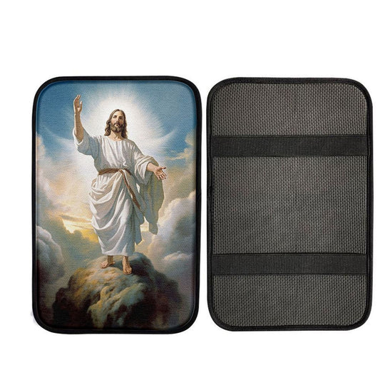 The Picture Of Jesus Creation Car Center Console Cover, Bible Verse Car Interior Accessories