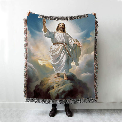 The Picture Of Jesus Creation Woven Blanket Prints - Jesus Woven Blanket Art - Christian Throw Blanket Decor