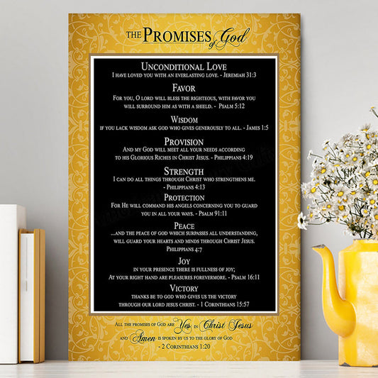 The Promises Of God Canvas Wall Art - 2 Corinthians 1 20 - Christian Canvas Wall Art Decor