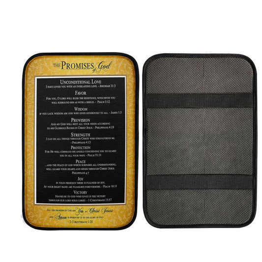 The Promises Of God Car Center Console Cover - 2 Corinthians 1 20, Bible Verse Car Interior Accessories