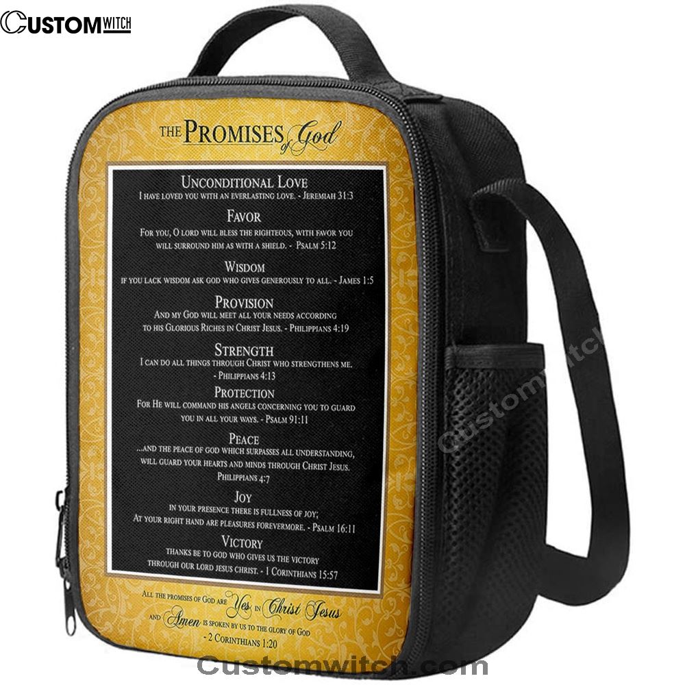 The Promises Of God Lunch Bag For Men And Women - 2 Corinthians 1 20, Spiritual Christian Lunch Box For School, Work