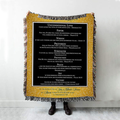 The Promises Of God Woven Throw Blanket - 2 Corinthians 1 20 - Christian Woven Throw Blanket Decor