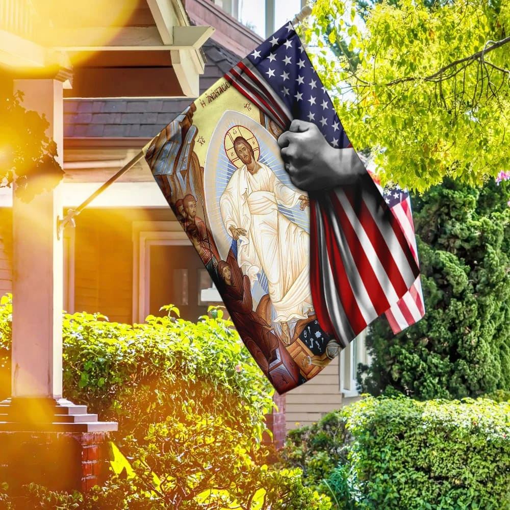 The Resurrection Of Jesus Christ House Flag, Outdoor Religious Flags, Christian Flag, Scripture Flag, Garden Banner