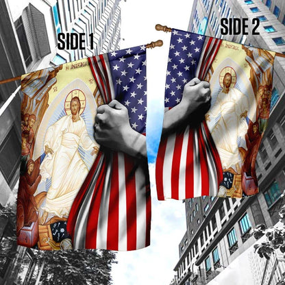 The Resurrection Of Jesus Christ House Flag, Outdoor Religious Flags, Christian Flag, Scripture Flag, Garden Banner