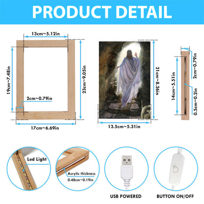 The Resurrection Of Jesus Frame Lamp Pictures - Christian Art - Jesus Frame Lamp Art