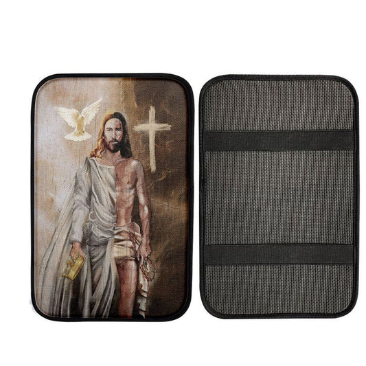 The Return Of Christ Jesus Car Center Console Cover, Bible Verse Car Interior Accessories