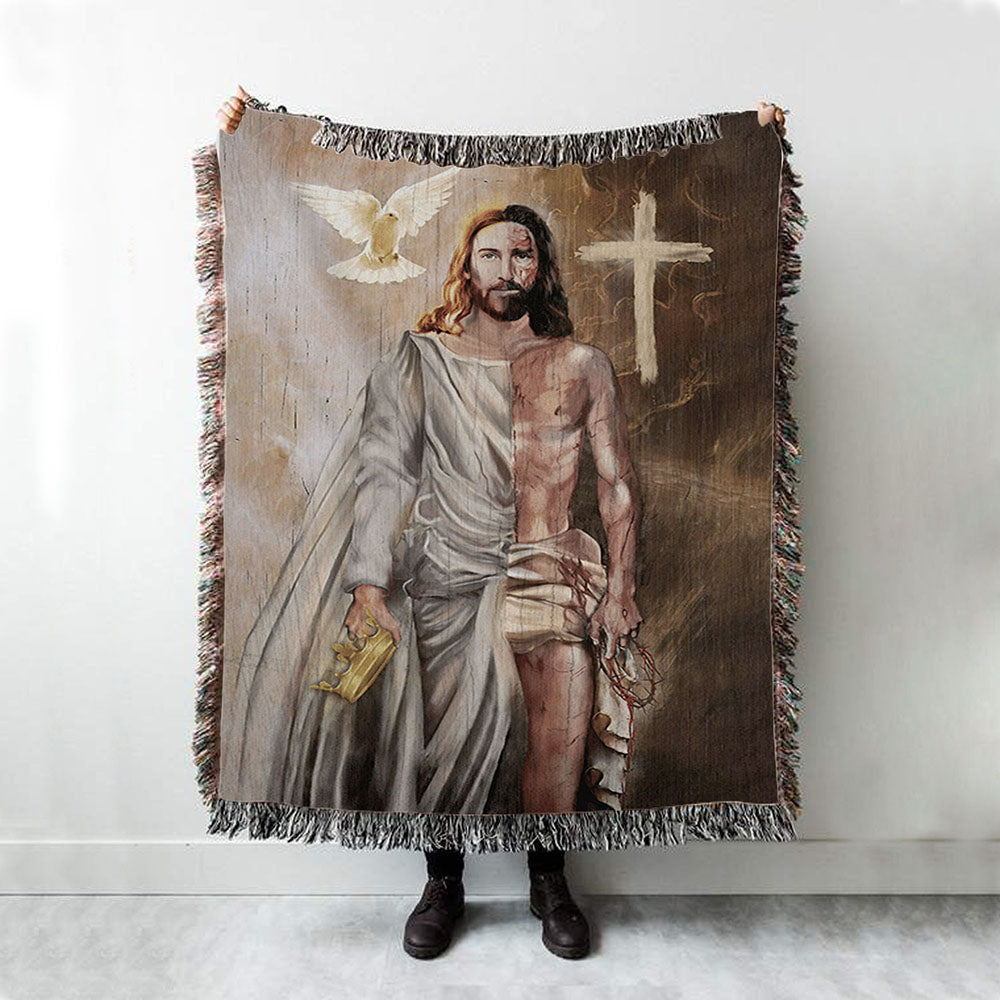 The Return Of Christ Jesus Woven Blanket Prints - Jesus Christ Woven Blanket Art - Christian Boho Blanket
