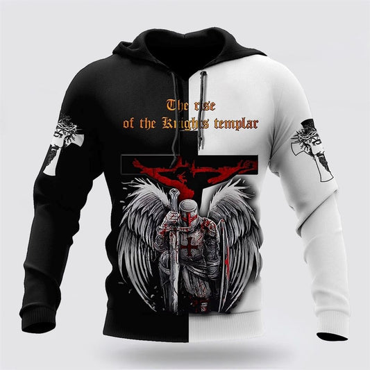 The Rise Of Knight Templar 3D Hoodies For Women Men, God 3D Printed Hoodie, Christian Apparel Hoodies