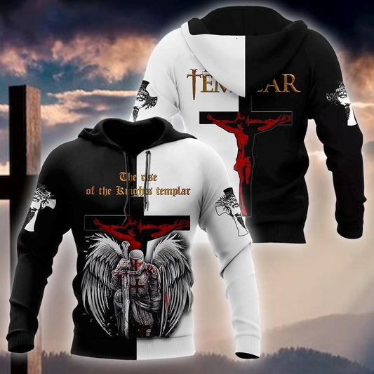 The Rise Of Knight Templar God 3D Hoodie For Man And Women, Jesus Printed 3D Hoodie