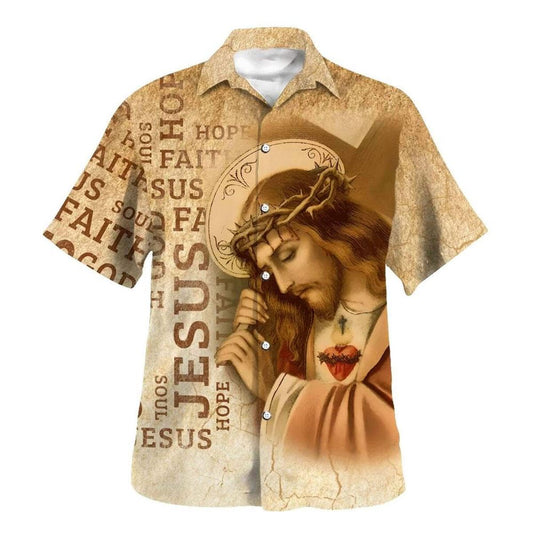 The Sacred Heart Of Jesus Hawaiian Shirt For Men, Christian Hawaiian Shirt, Gift For Christian