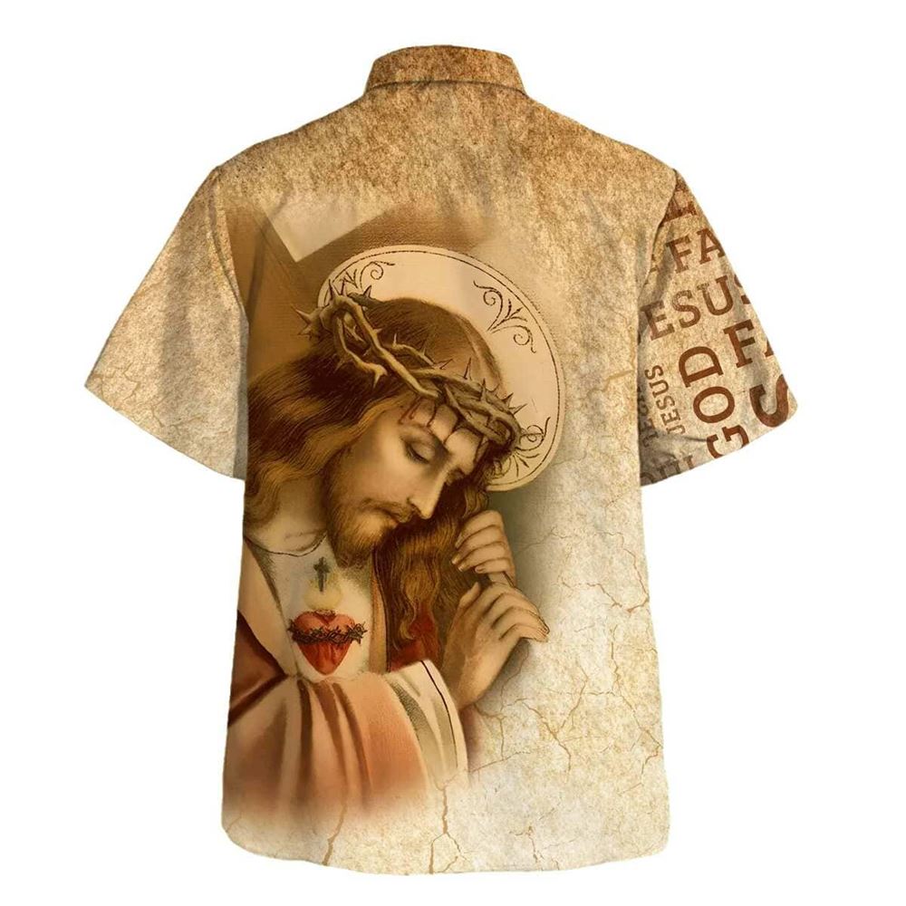 The Sacred Heart Of Jesus Hawaiian Shirt For Men, Christian Hawaiian Shirt, Gift For Christian
