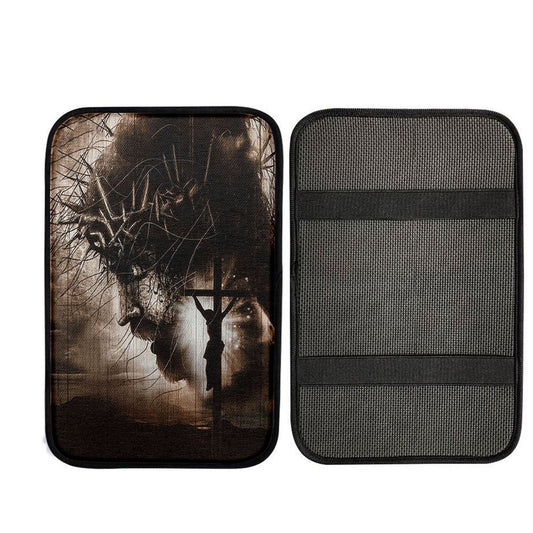The Sacrifice Of Jesus Christ Car Center Console Cover, Bible Verse Car Interior Accessories