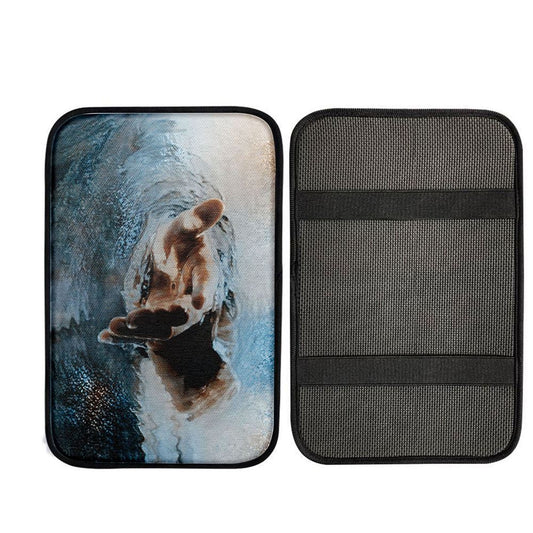 The Saving Hand Of God Car Center Console Cover, Bible Verse Car Interior Accessories