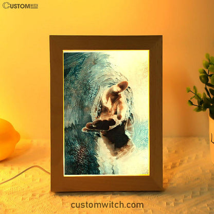 The Saving Hand Of God Frame Lamp Prints - Christian Decor - Bible Verse Wooden Lamp