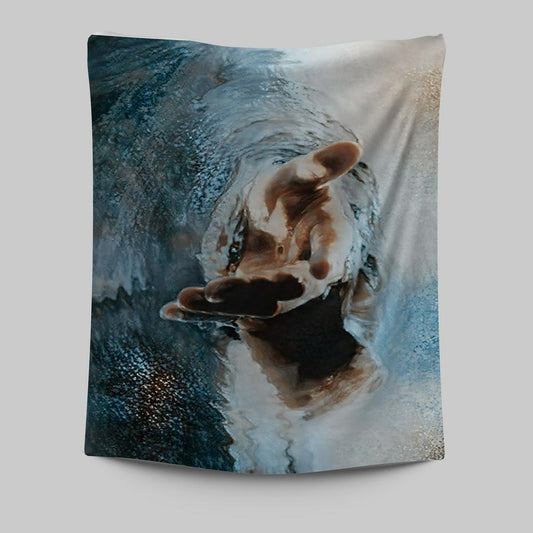 The Saving Hand Of God Tapestry Prints - Christian Wall Decor - Bible Verse Tapestry Art