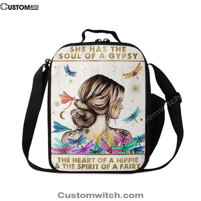 The Soul Of A Gypsy - Boho Positive Inspirational Quotes Lunch Bag For Men And Women - Encouragement Gifts For Women