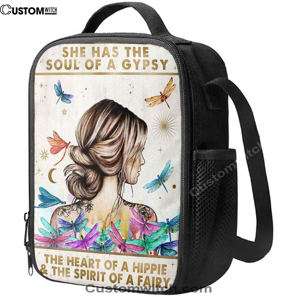 The Soul Of A Gypsy - Boho Positive Inspirational Quotes Lunch Bag For Men And Women - Encouragement Gifts For Women